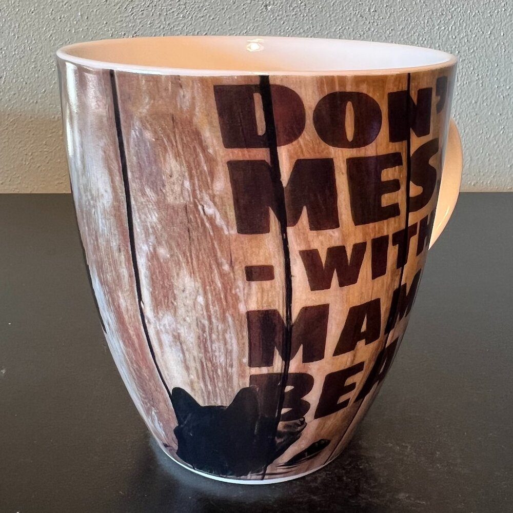 Pfaltzgraff DON’T MESS WITH MAMA BEAR Oversized Rustic Ceramic Coffee Mug 18oz - Picture 2 of 7
